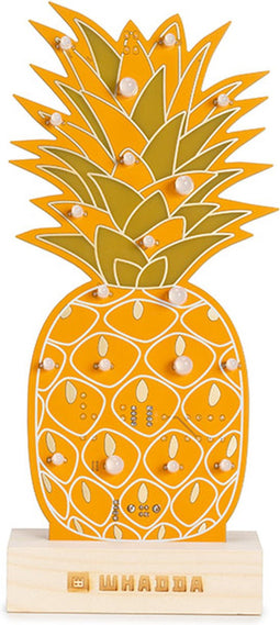 Whadda Soldeerkit, XL-printplaat, ananas, met houder, educatief en creatief STEM-bouwpakket