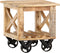 vidaXL - Bijzettafel - op - wieltjes - 40x40x42 - cm - ruw - mangohout