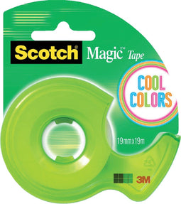 Plakband scotch 810 19mm + handdisp cool colors | 24 stuks
