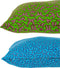 J-Line kussen Patroon Stof - polyester - groen/blauw - 2 stuks