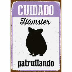 Decoratieve Plaat Hámster – A5 – Duurzaam Metaal, Kleurrijk Design