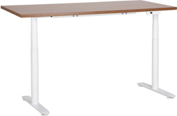DESTINAS - Elektrisch bureau - Donkerhout/Wit - 160 cm - MDF
