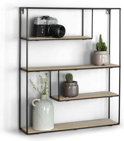 Wandrek MiCasa - wandplank - wandrek industrieel - wandkast - wandrek metaal zwart - wandrek keuken - wanddecoratie