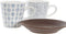 Set van koffiekopjes DKD Home Decor Blauw Bruin Rubberwood Wit Keramiek 90 ml