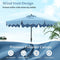 Coast Parasol 270 cm Marineblauw – Tuinparasol met Zwengel, Volant en 25° Kantelbaar Terrasparasol m