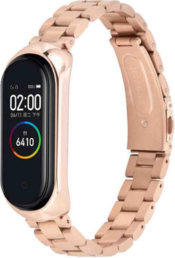 imoshion Bandje met Horlogeband inkorter - Geschikt voor Xiaomi Mi Band 4, Xiaomi Mi Band 3 - imoshion Stalen band inkliksysteem - Rosé Goud