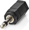Mono-Audioadapter - 3,5 mm Male - 3,5 mm Female - Vernikkeld - Recht - ABS - Zwart - 10 Stuks - Envelop