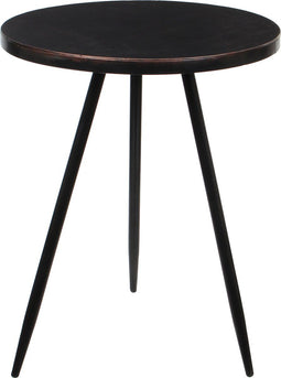 Mica Decorations Kent - Bijzettafel - H51,5 x Ø40 cm - Metaal - Zwart