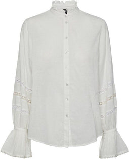 Pieces Pcanna Ls Shirt D2d 17137289 - Blouse - Maat XL - Cloud Dancer