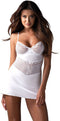 Obsessive - Alissium Chemise en String - XL/2XL - Wit