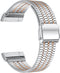 Metalen RVS Schakel Band Geschikt Voor Fitbit Versa 3, Sense - Zilver & Rosé Goud