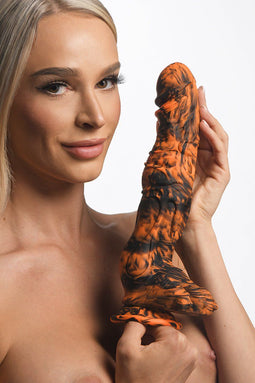 Sabretooth - Silicone Dildo - Orange/Black