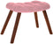 vidaXL - Schommelstoel - met - krukje - fluweel - roze