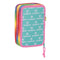 Driedubbele Pennenzak Rainbow High Paradise Turkoois 12.5 x 19.5 x 5.5 cm (36 Onderdelen)