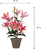 Mica Decorations Tijgerlelie Kunstplant in Bloempot Stan - H47 x Ø45 cm - Fuchsia
