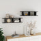 vidaXL - Wandschappen - 2 - st - 90x18x20 - cm - bewerkt - hout - zwart