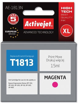 Activejet AE-1813N - Inktcartridge - Vervanging Epson 18XL T1813 - Magenta (15 ml)