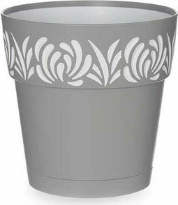 Zelfwaterende bloempot Stefanplast Gaia Grijs 15 x 15 x 15 cm Wit Plastic (12 Stuks)