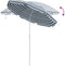 vidaXL - Strandparasol - met - Aluminium - Paal - Blauw - & - Wit - 300 - cm