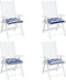 vidaXL - Stoelkussens - 4 - st - gestreept - 40x40x7 - cm - stof - wit - en - blauw