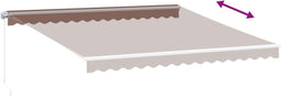 vidaXL - Luifel - handmatig - uittrekbaar - 400x300 - cm - bruin