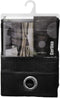 Curtain Of 100% Polyester Mesh. 6 Chrome Steel Pots At The Top. Dimensions 140x260cm. Colour Black