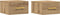 vidaXL - Nachtkasten - 2 - stuks - Wandgemonteerd - Artisan - Eiken - 35x35x20 - cm