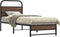 vidaXL - Bedframe - zonder - matras - bewerkt - hout - bruin - eikenkleur - 80x200 - cm