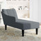 vidaXL - Chaise - longue - met - rechterarmleuning - fluweel - donkergrijs
