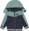 Dirkje V-ISLAND - Jongens Jas - Met capuchon - Blauw Groen - Maat 80