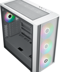 Cooler Master MasterBox 600 - Desktop PC Behuizing ATX EATX ITX - Gehard glas Wit