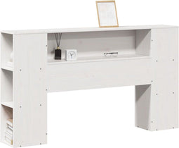 vidaXL - Hoofdbord - met - opbergruimte - 140 - cm - massief - grenenhout - wit