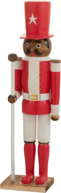 J-Line figuur Notenkraker - hout - rood - medium