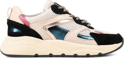 PS Poelman Cibel - Dames Sneakers - Roze glitter - Zwart