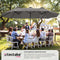 tectake® Dubbele parasol Silia - 460 x 270 cm - UV-bescherming 50+ - Grijs