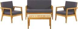Loungeset met tafel 4-zitter PALLANO Acaciahout Donkergrijs