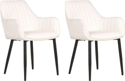 Set van 2 eetkamerstoelen WELLSTON Fluweel Gebroken wit