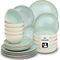 Tectake® Serviesset Mare - 24-delig - Aardewerk met Glanzend Glazuur - 6 Persoons - Handgemaakt