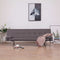 vidaXL - Slaapbank - met - twee - kussens - polyester - taupe