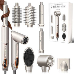 Sansbeauté® 7-in-1 Airstyler - Multistyler - Föhnborstel - Krultang - Stijlborstel - Goud/Wit