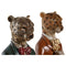 Decoratieve figuren DKD Home Decor Blauw Bruin Gouden Luipaard 16 x 9,5 x 23 cm (2 Stuks)