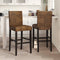 vidaXL - Barstoelen - 2 - st - massief - rubberhout - en - stof