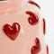 Mica Decorations Hearts Vaas - Keramiek - Speels hartjesdesign - Roze met rood