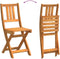 vidaXL - Vouwbare - Tuinstoelen - 2 - stuks - 36x46x85 - cm - Massief - Acaciahout