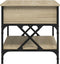 vidaXL - Salontafel - 70x50x50 - cm - bewerkt - hout - en - metaal - sonoma - eikenkleur