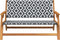 vidaXL - Ligbank - Zwart - en - Wit - 122x76x73,5 - cm - Massief - Acaciahout