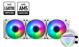 MSI MAG CoreLiquid 360R V2 - Vloeistofkoeling - 3x 120mm ventilatoren - Wit