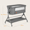 Lionelo Leonie Plus - Co-Sleeper 3 in 1 Wieg - Hoogteverstelling 6 Niveaus - Grijs
