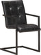 vidaXL - Eetkamerstoelen - 2 - st - echt - leer - zwart