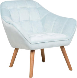 Beliani KARIS - Fauteuil - Blauw - Fluweel